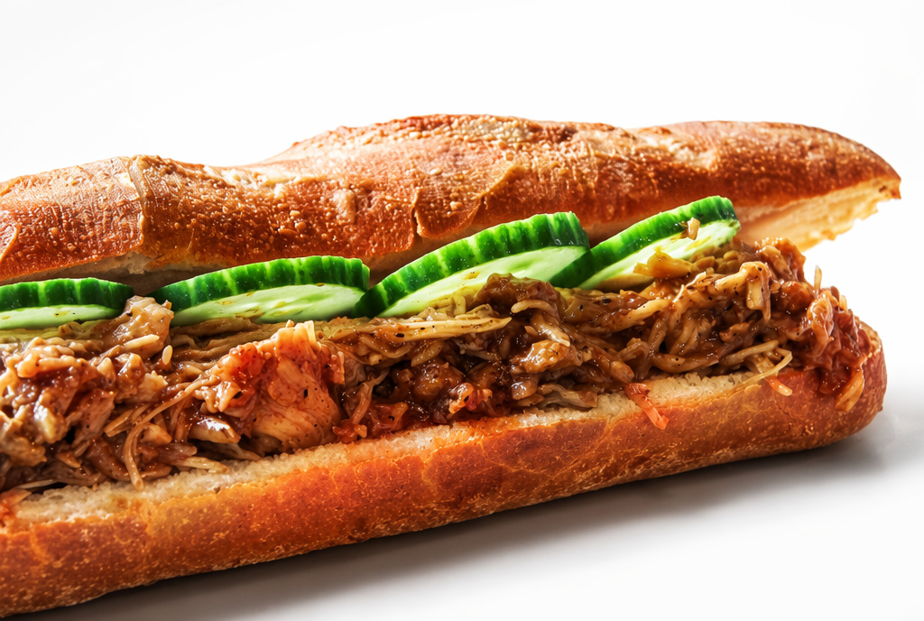 baguette rustiek pulled chicken